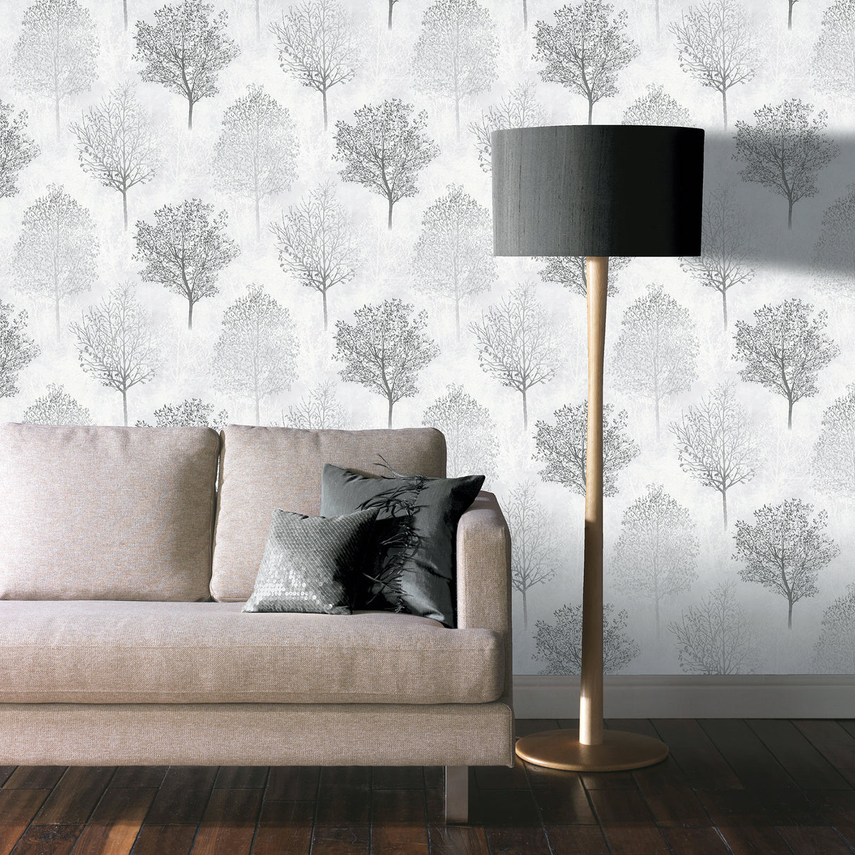 Agatha Black by Arthouse Trees Wallpaper – Brewster Home Fashions AH256701