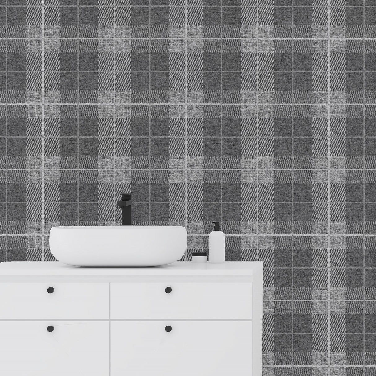 Hector Charcoal by Arthouse Plaid Wallpaper – Brewster Home Fashions AH294900