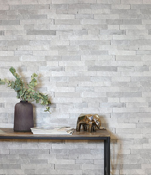 Mortimer Grey Brick by Arthouse Textured Stone Wallpaper – Brewster Home Fashions AH295200