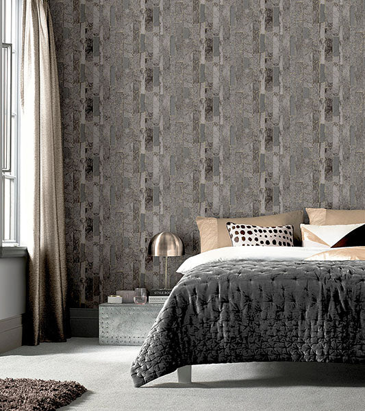 Kintsugi Black by Arthouse Geometric Heavyweight Vinyl Wallpaper – Brewster Home Fashions AH295204