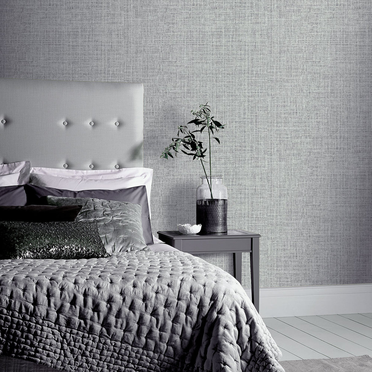 Elfrida Grey by Arthouse Linen Wallpaper- Brewster Home Fashions AH295400