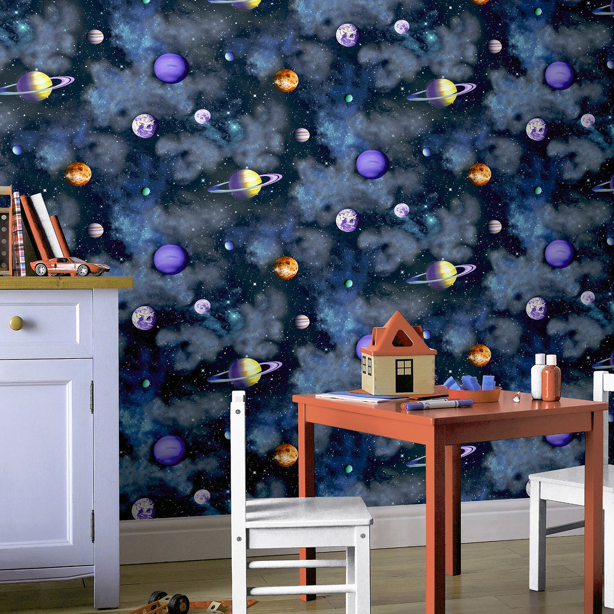 Albert Blue Cosmos by Arthouse Outer Space Wallpaper – Brewster Home Fashions AH296000