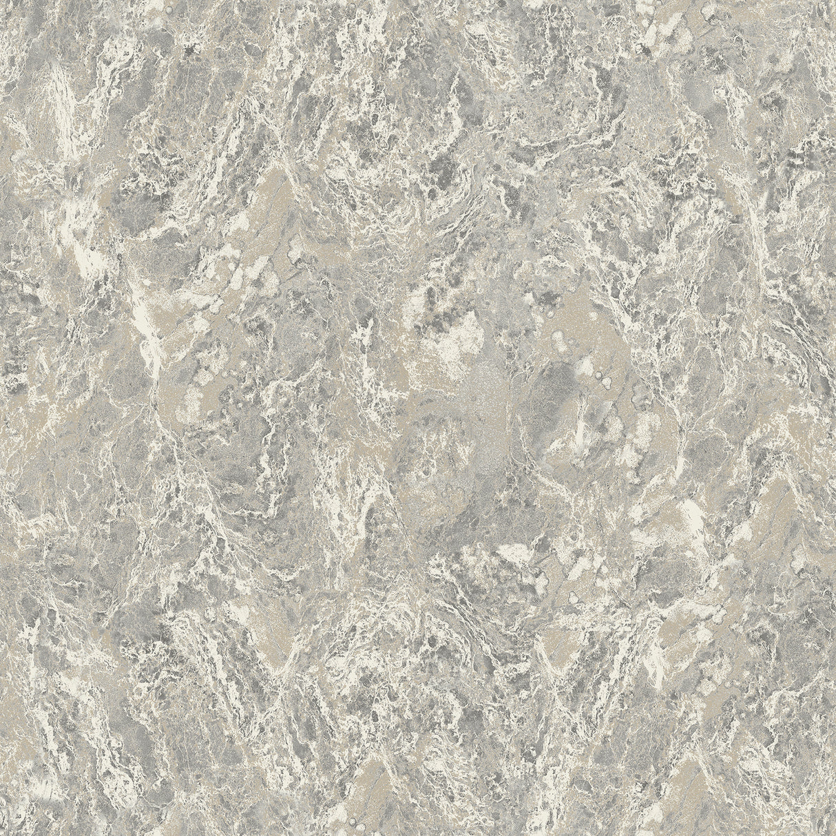 Evonne Charcoal Marble Patina Wallpaper by Arthouse with stone-like veining; room and detail views