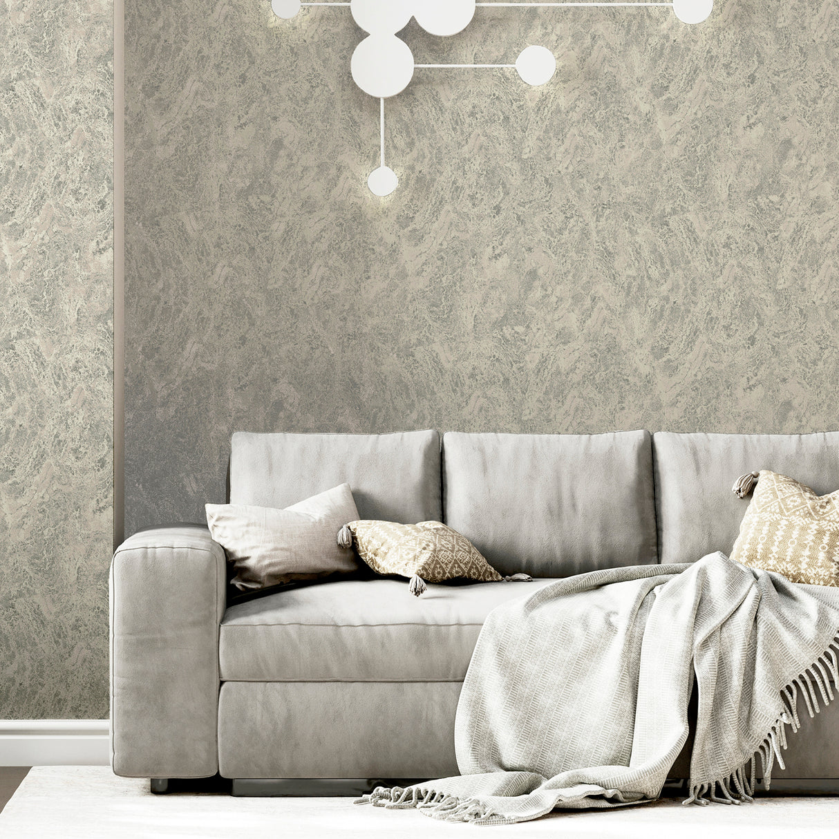 Evonne Charcoal by Arthouse Marble Patina Wallpaper – Brewster Home Fashions AH296706