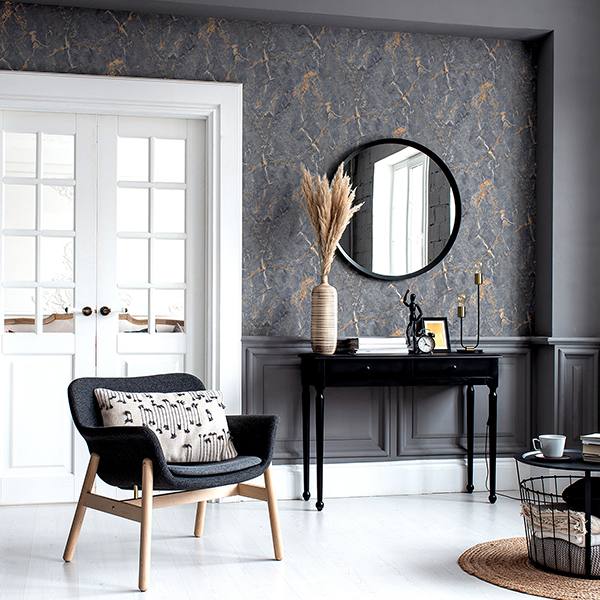 Darcel Grey by Arthouse Granite Wallpaper – Brewster Home Fashions AH296708
