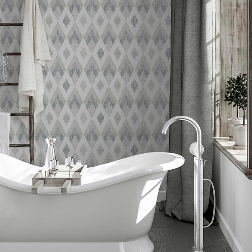 Fitzgerald Grey by Arthouse Ikat Diamond Wallpaper – Brewster Home Fashions AH297200