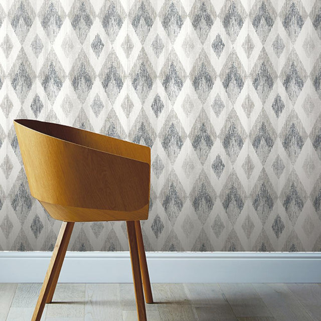 Fitzgerald Grey by Arthouse Ikat Diamond Wallpaper – Brewster Home Fashions AH297200