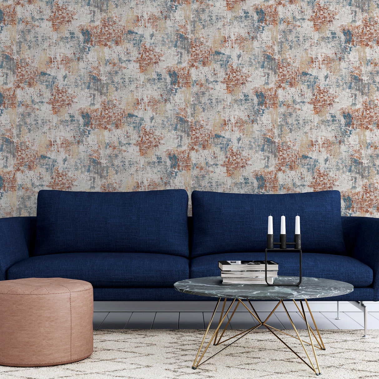 Sergio Rust by Arthouse Abstract Texture Wallpaper – Brewster Home Fashions AH297406