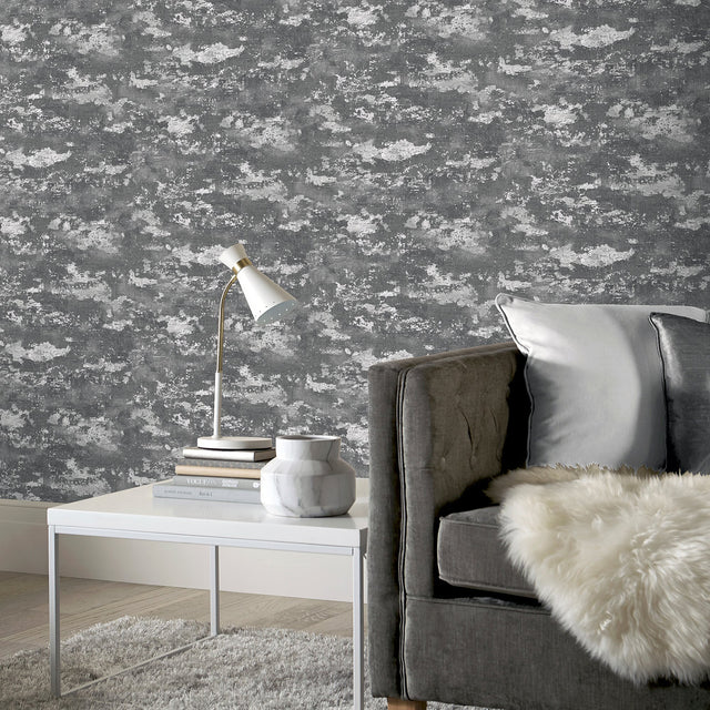 Mercer Dark Grey by Arthouse Patina Wallpaper – Brewster Home Fashions AH297601