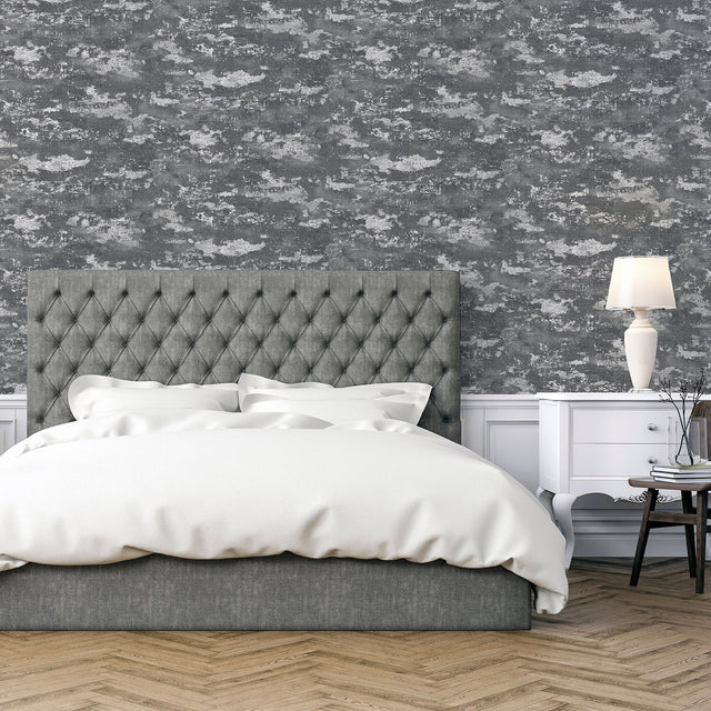Mercer Dark Grey by Arthouse Patina Wallpaper – Brewster Home Fashions AH297601