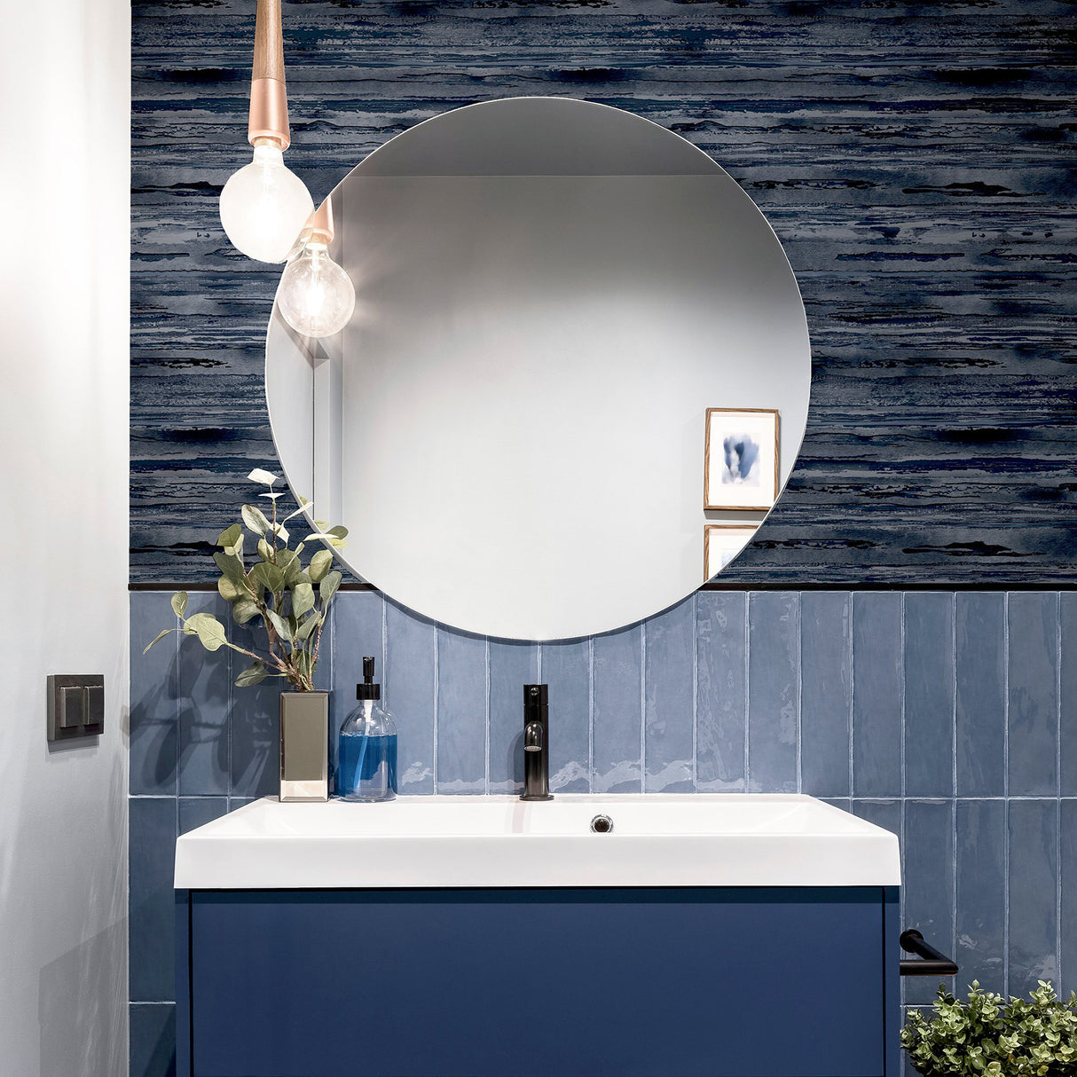 Philomena Denim by Arthouse Striated Wallpaper – Brewster Home Fashions AH297700