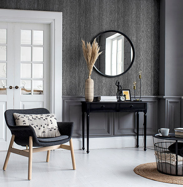 Ephraim Charcoal by Arthouse Radiance Plain Wallpaper – Brewster Home Fashions AH298500