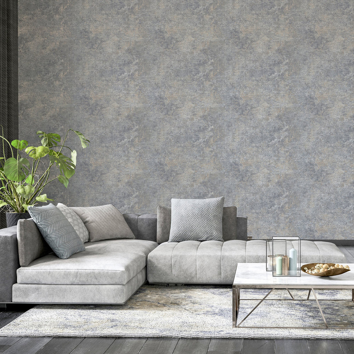Gideon Light Grey by Arthouse Distressed Wallpaper – Brewster Home Fashions AH298601