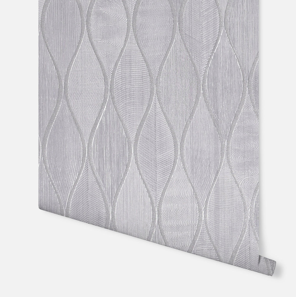 Mattais Silver by Arthouse Ogee Wallpaper- Brewster Home Fashions AH299001
