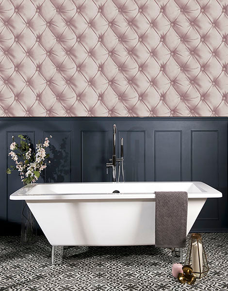 Ella Blush by Arthouse Tufted Wallpaper – Brewster Home Fashions AH618103