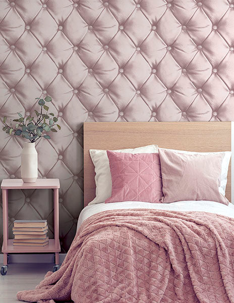 Ella Blush by Arthouse Tufted Wallpaper – Brewster Home Fashions AH618103