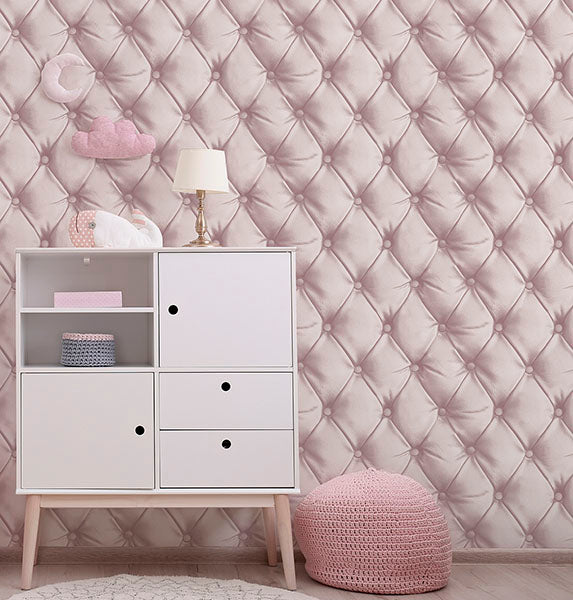 Ella Blush by Arthouse Tufted Wallpaper – Brewster Home Fashions AH618103