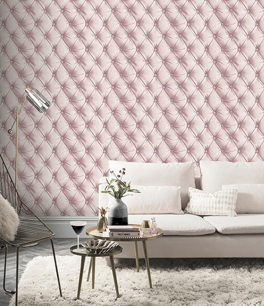 Ella Blush by Arthouse Tufted Wallpaper – Brewster Home Fashions AH618103