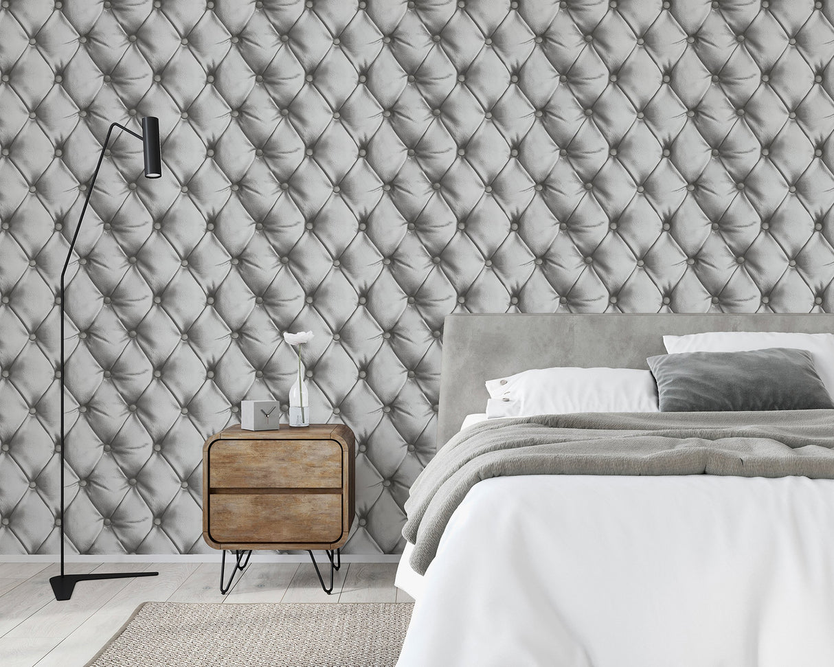 Ella Silver by Arthouse Tufted Wallpaper- Brewster Home Fashions AH618104