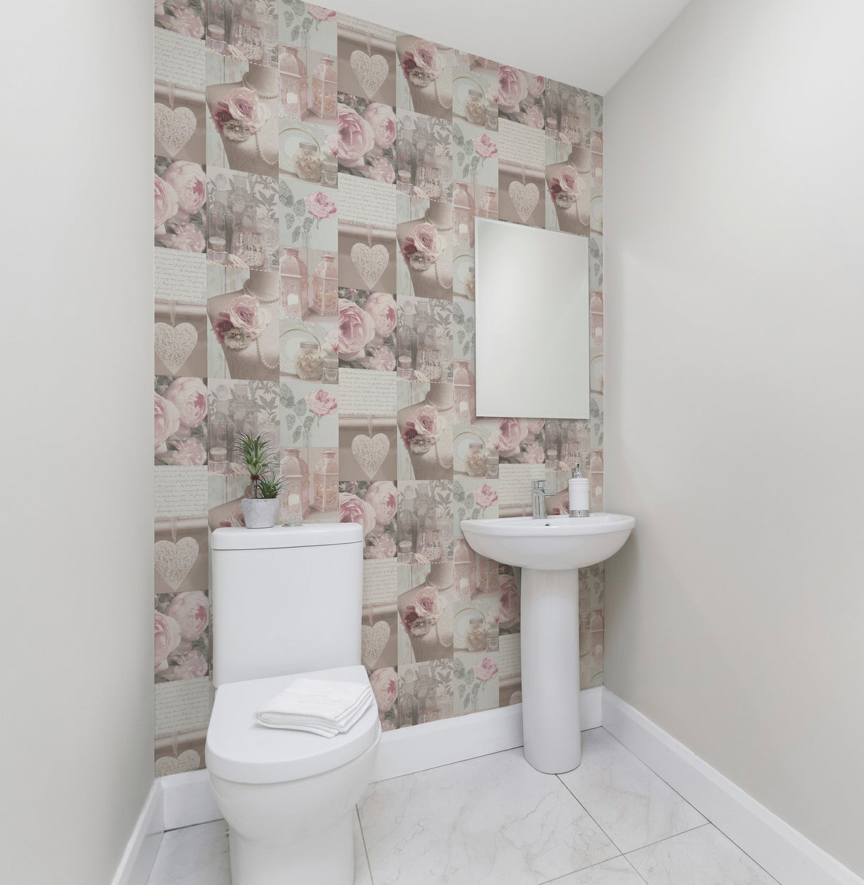 Irene Blush by Arthouse Charlotte College Wallpaper – Brewster Home Fashions AH665201