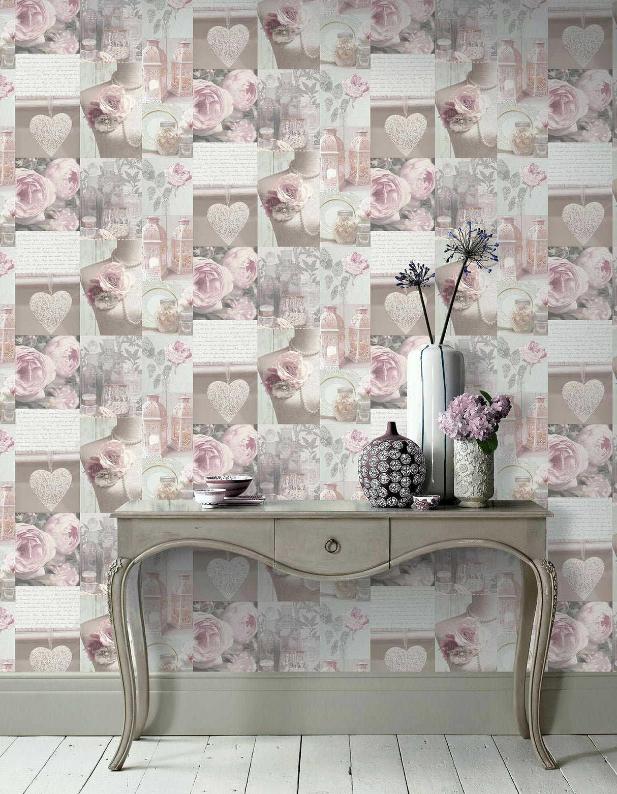 Irene Blush by Arthouse Charlotte College Wallpaper – Brewster Home Fashions AH665201