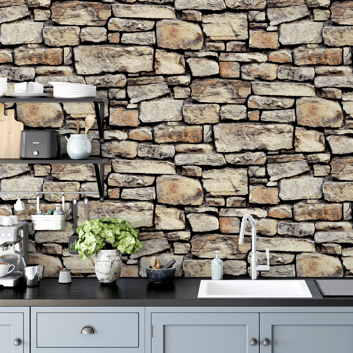 Norman Neutral by Arthouse Stone Wallpaper – Brewster Home Fashions AH668901