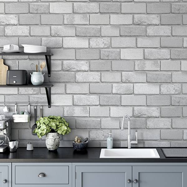 Truman Dove by Arthouse Brick Wallpaper – Brewster Home Fashions AH669401