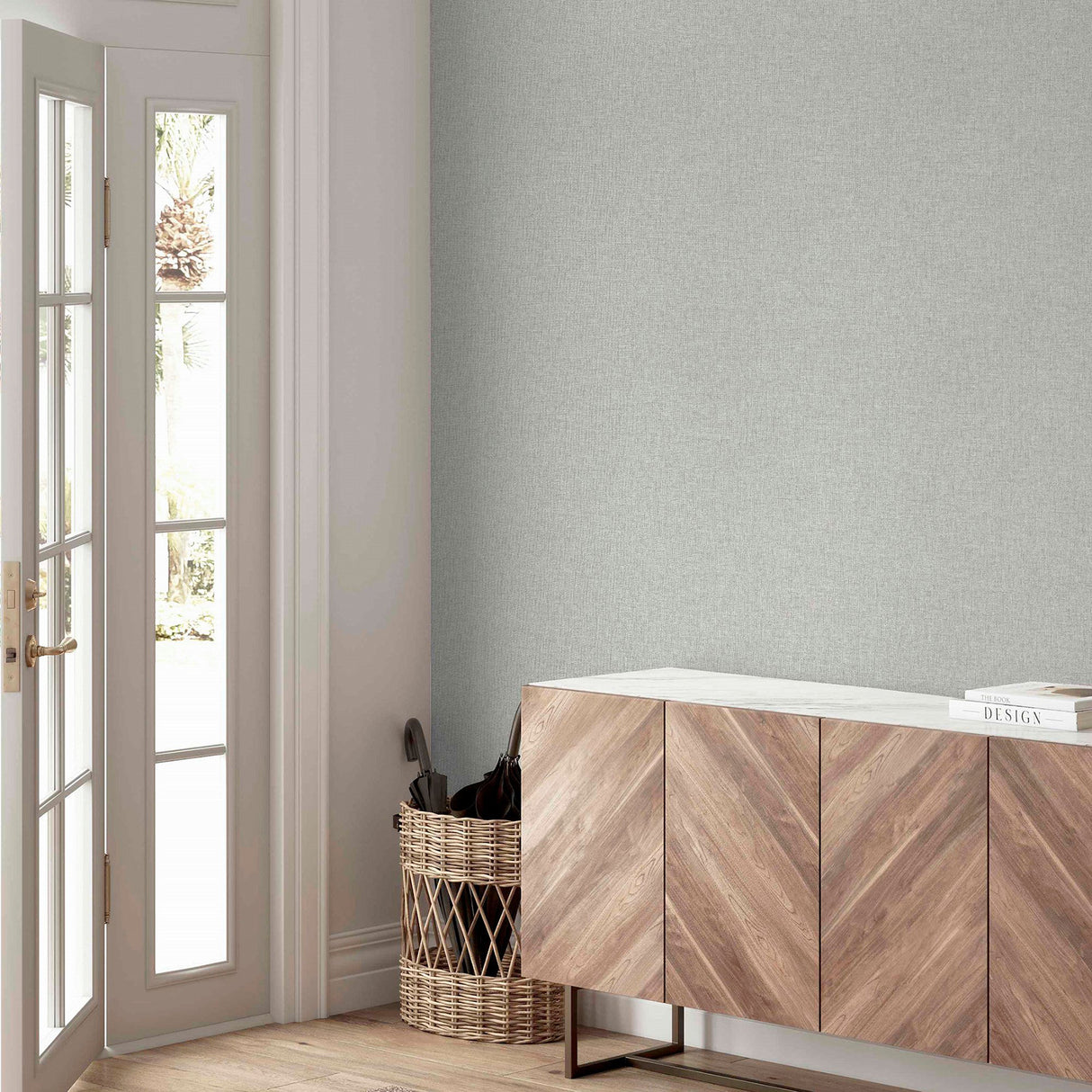 Maisie Light Grey by Arthouse Linen Wallpaper- Brewster Home Fashions AH676006