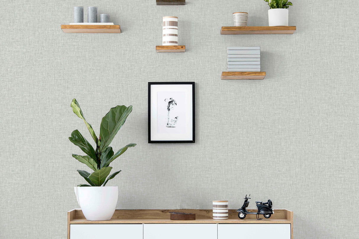 Maisie Light Grey by Arthouse Linen Wallpaper- Brewster Home Fashions AH676006