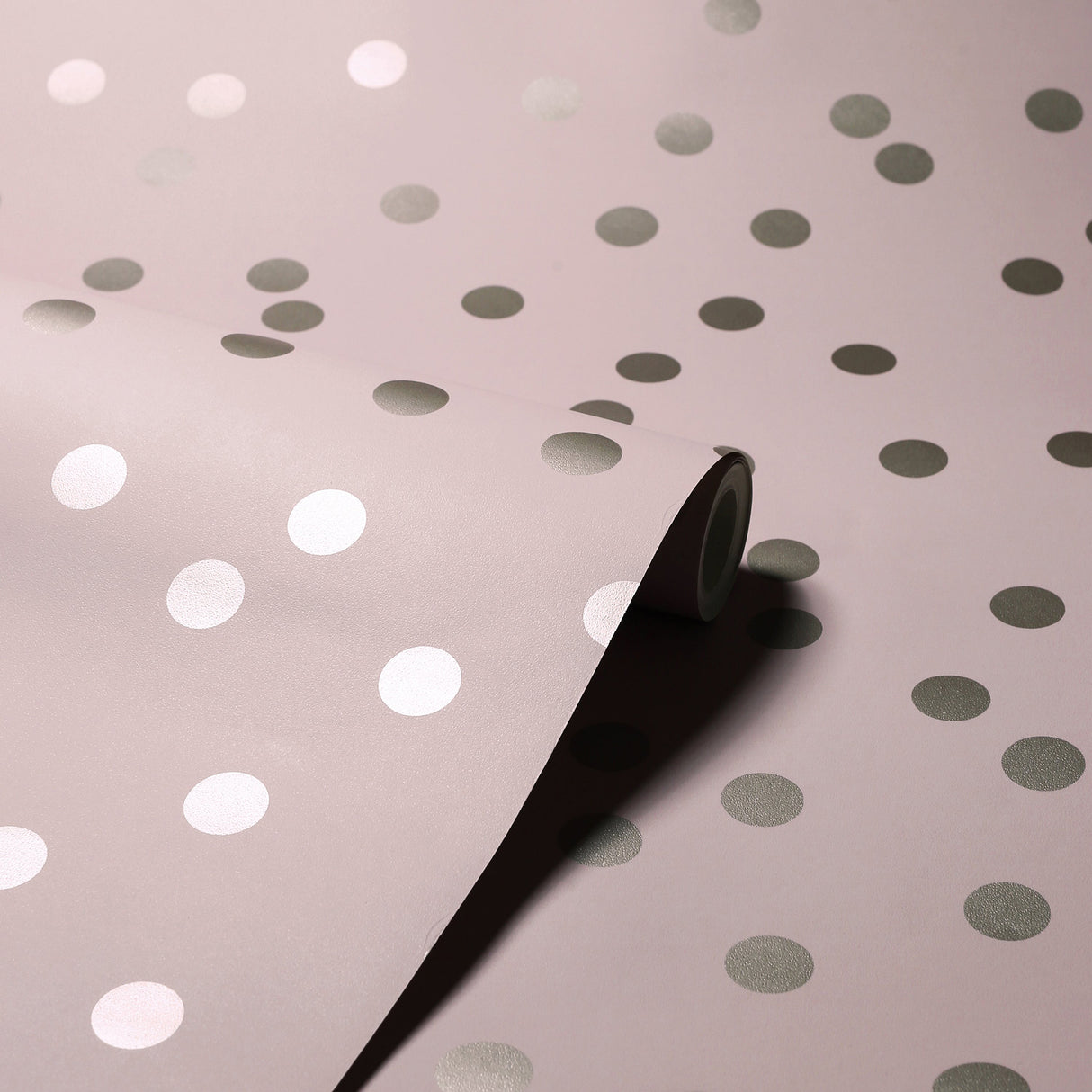 Priscella Blush by Arthouse Metallic Polka Dot Wallpaper – Brewster Home Fashions AH685000