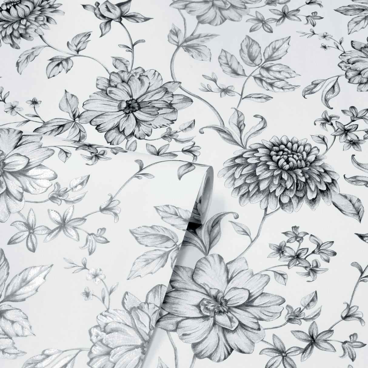 Della Black by Arthouse Floral Trail Wallpaper – Brewster Home Fashions AH692507