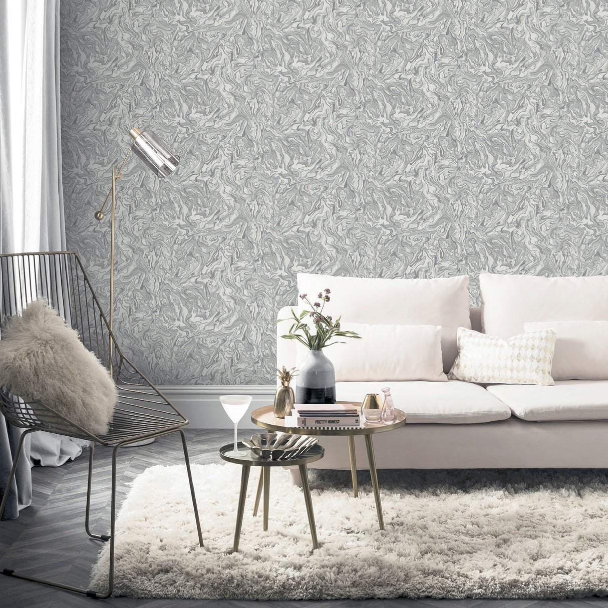 Osgood Grey by Arthouse Marbled Wallpaper – Brewster Home Fashions AH693901