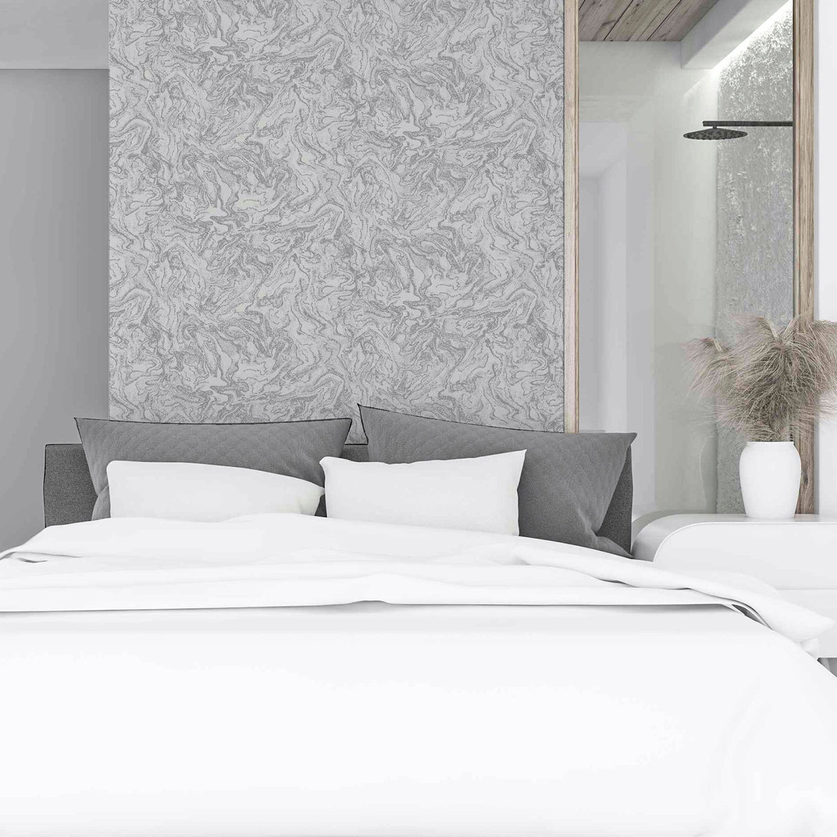 Osgood Grey by Arthouse Marbled Wallpaper – Brewster Home Fashions AH693901