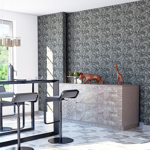 Osgood Charcoal by Arthouse Marbled Wallpaper- Brewster AH693903
