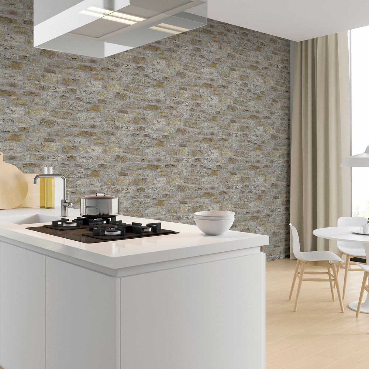 Atticus Neutral by Arthouse Country Stone Wallpaper – Brewster Home Fashions AH696500