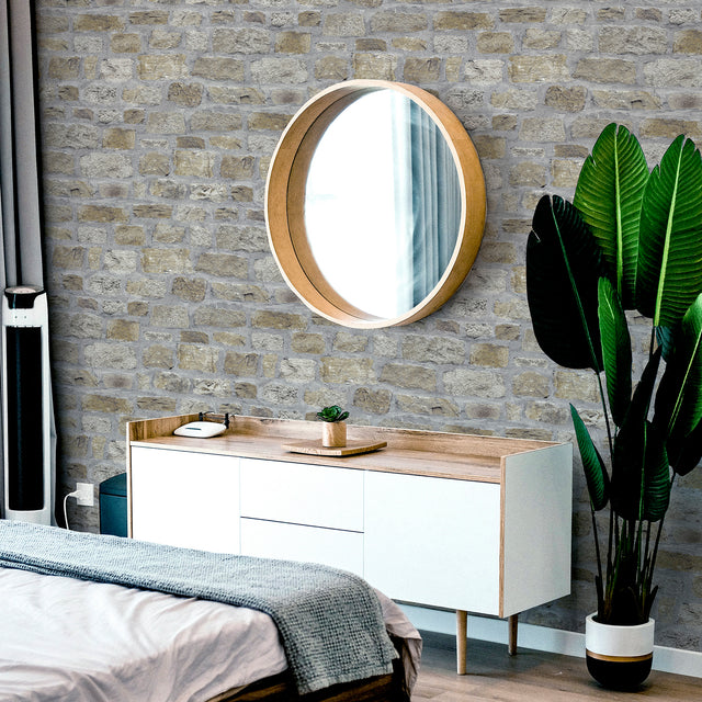 Atticus Neutral by Arthouse Country Stone Wallpaper – Brewster Home Fashions AH696500