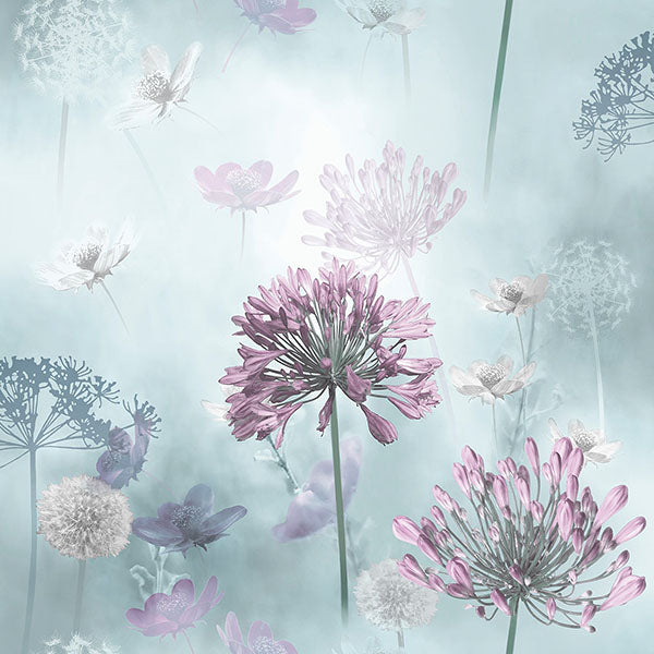 Lucille Light Blue Spring Meadow floral wallpaper by Arthouse