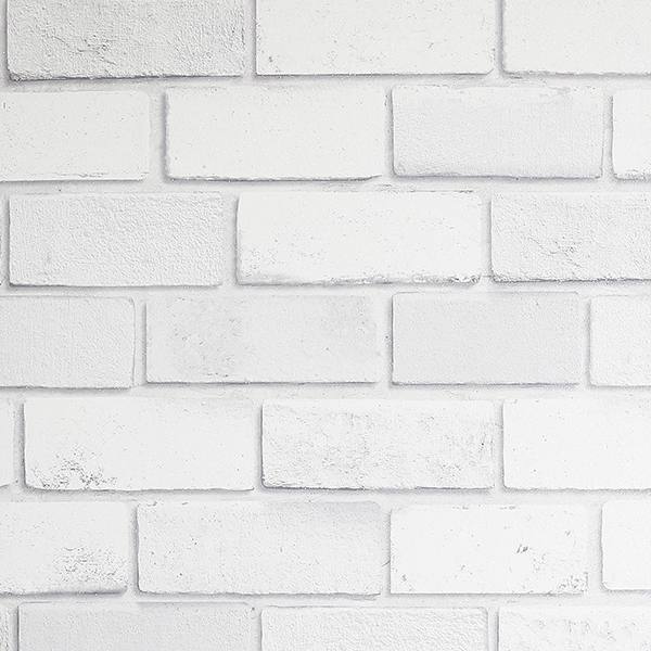 Arthouse Irving White Diamond Brick white faux brick wallpaper pattern close-up (AH902009)