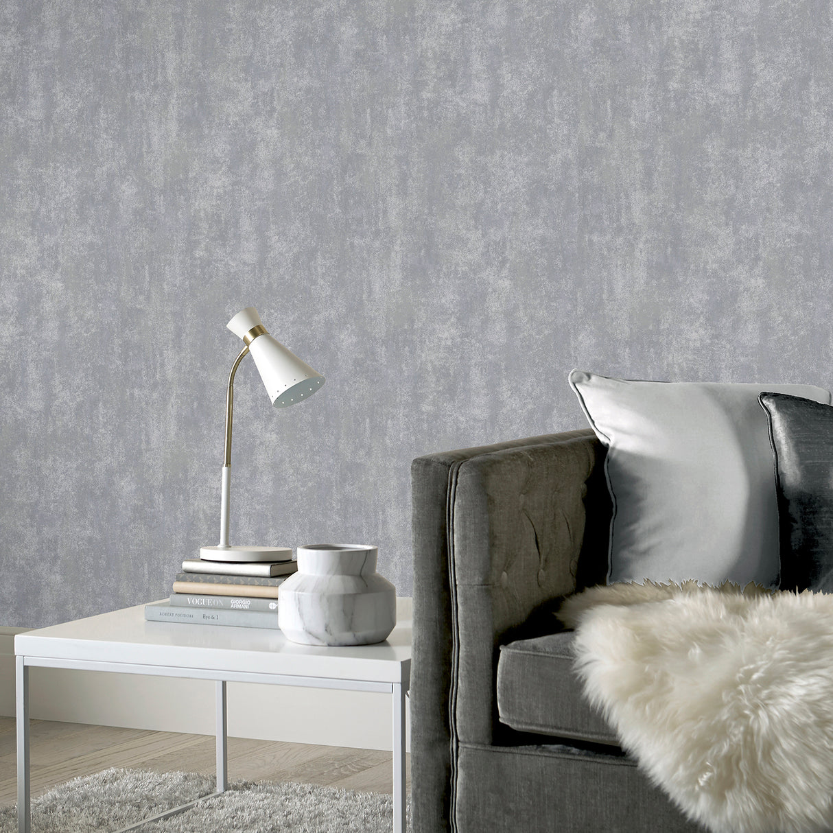 Lloyd Pewter by Arthouse Stone Texture Wallpaper – Brewster Home Fashions AH902109