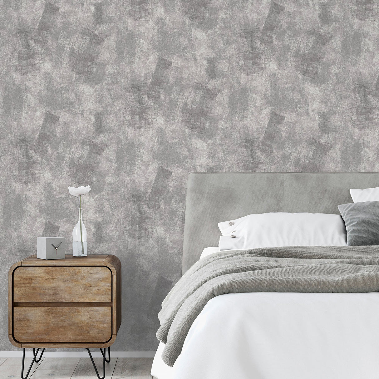 Barney Grey by Arthouse Brushed Strokes Wallpaper – Brewster Home Fashions AH904405