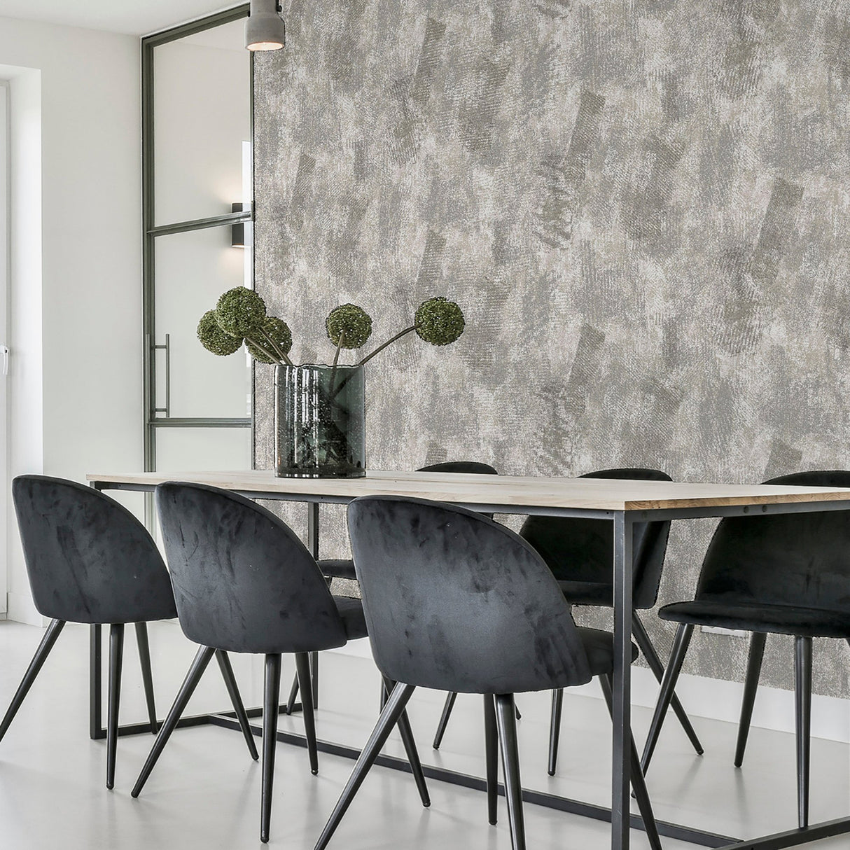 Barney Grey by Arthouse Brushed Strokes Wallpaper – Brewster Home Fashions AH904405