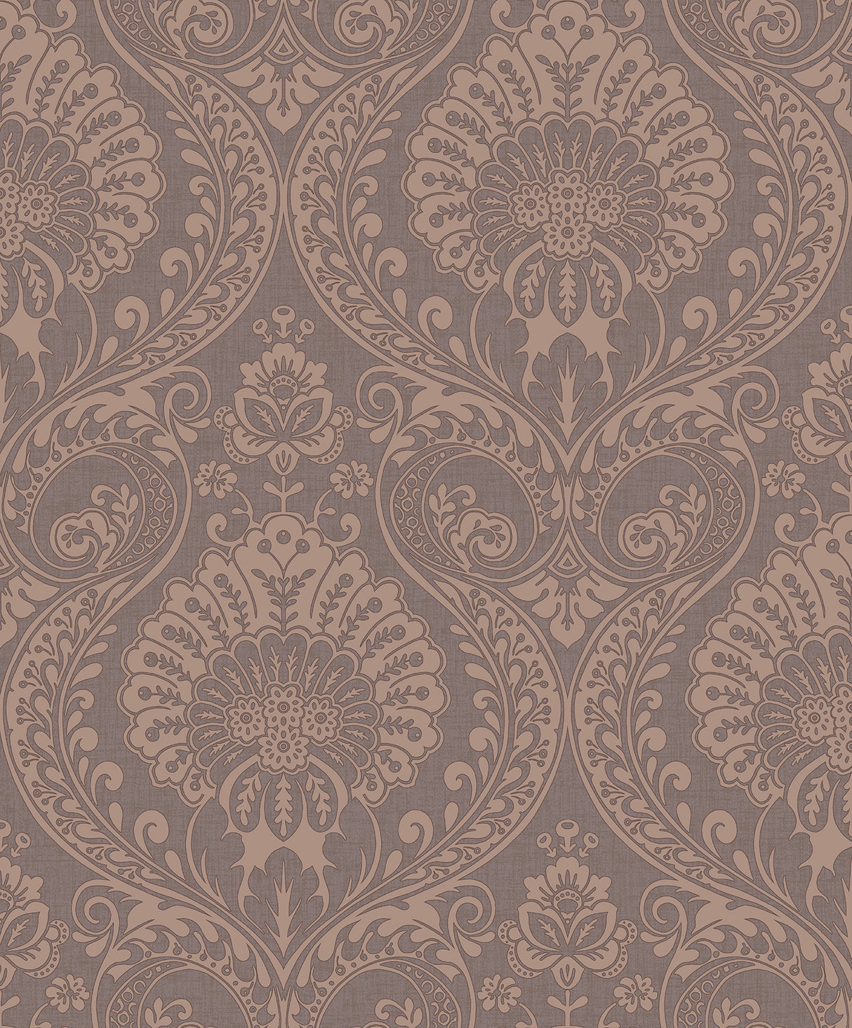 Berenice Rose Gold Luxe Damask Wallpaper in Rose Gold by Arthouse