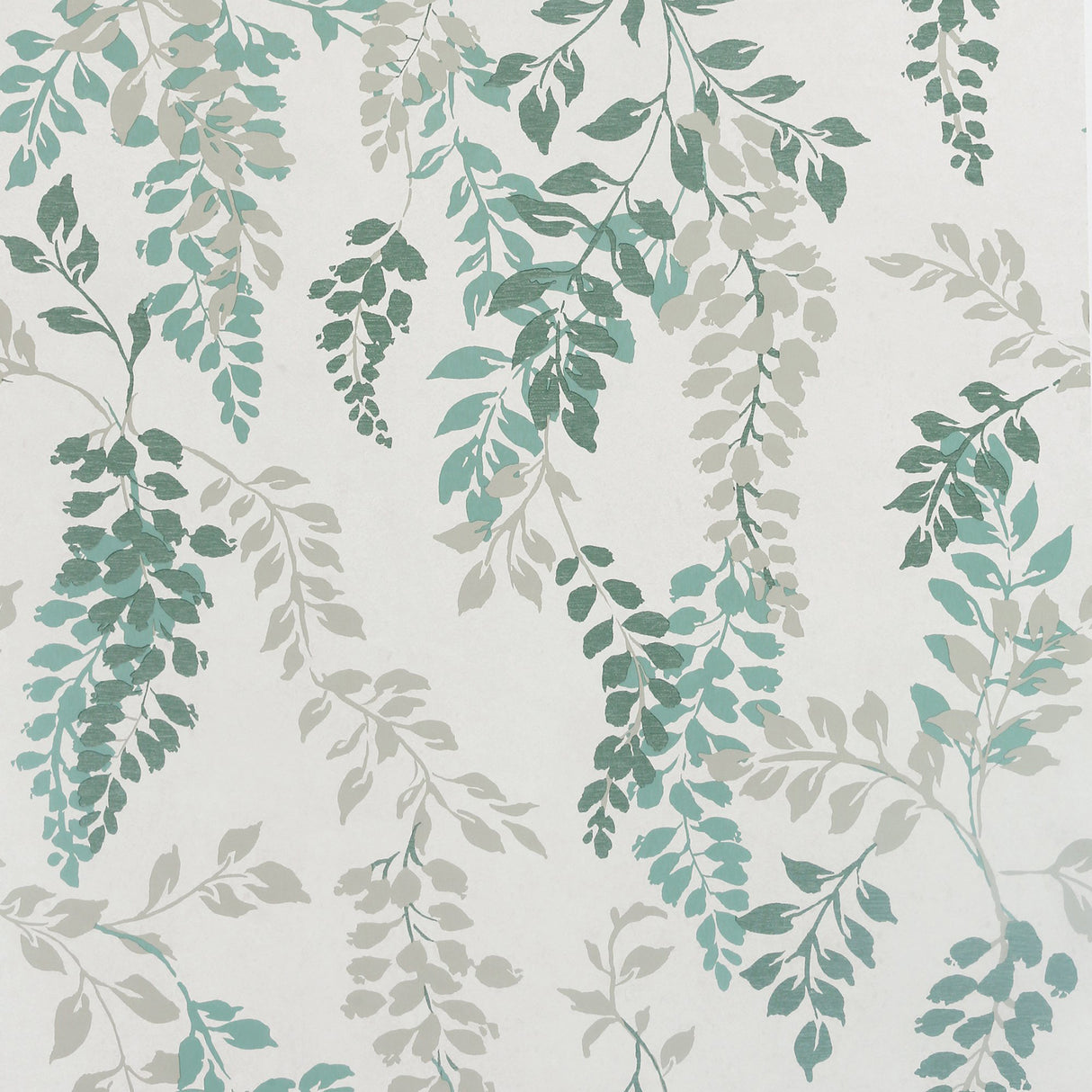 Manami Green Wisteria Wallpaper by Arthouse – close-up of trailing botanical leaves