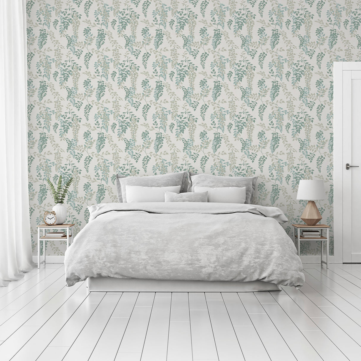 Manami Green Wisteria by Arthouse Botanical Wallpaper – Brewster Home Fashions AH907005