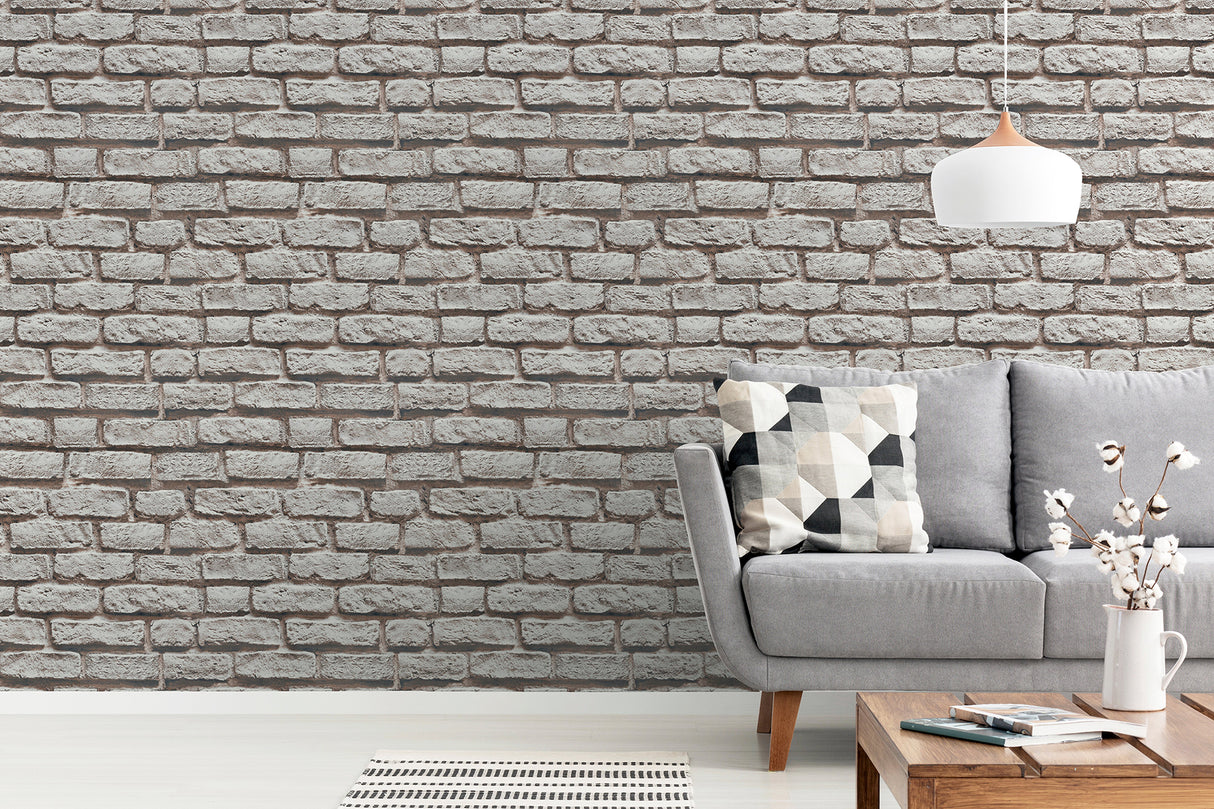Horace Neutral by Arthouse Brick Wallpaper- Brewster Home Fashions AH908007