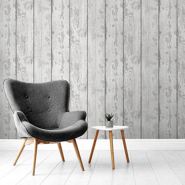 Ambrose Grey by Arthouse Wood Plank Wallpaper – Brewster Home Fashions AH908501