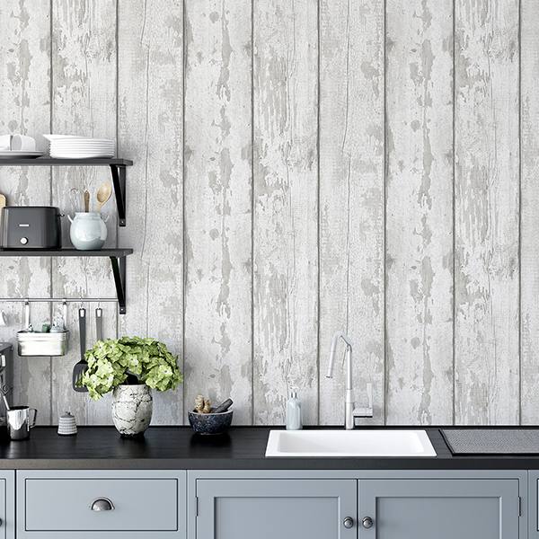 Ambrose Grey by Arthouse Wood Plank Wallpaper – Brewster Home Fashions AH908501