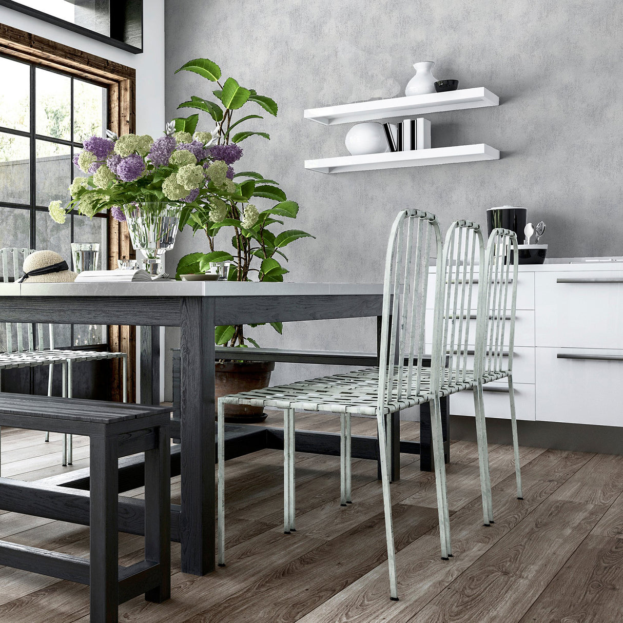 Victor Grey by Arthouse Plaster Wallpaper- Brewster AH908905