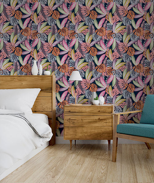 Vivette Multicolor by Arthouse Hot Tropic Wallpaper- Brewster Home Fashions AH909409