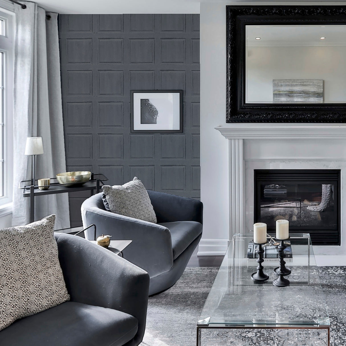 Bellamy Charcoal by Arthouse Wooden Panel Wallpaper – Brewster Home Fashions AH909600
